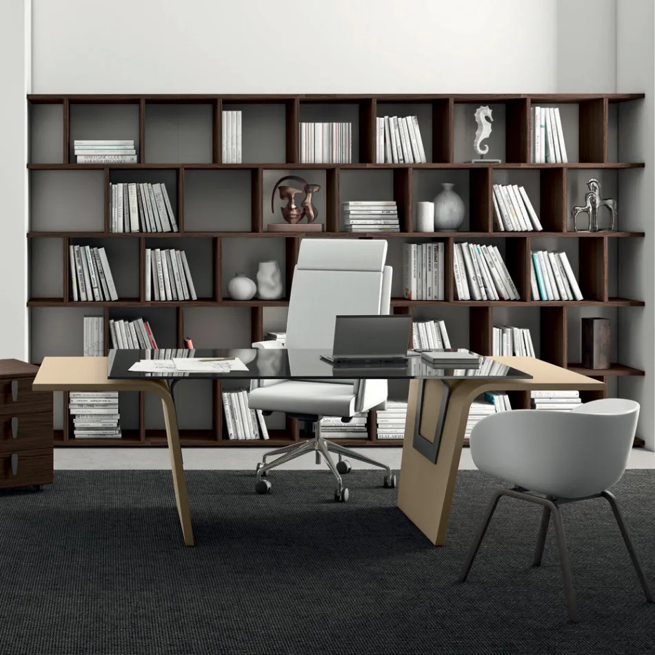 Psací stůl se skleněnou deskou Andrea Stramigioli - Frafalla Viadurini