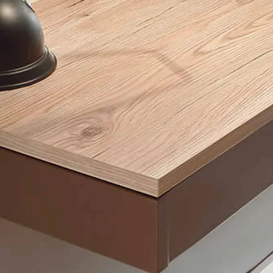 Nástěnný stůl z melaminu a kovu se zásuvkou vyrobenou v Itálii - křemík Viadurini