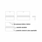 Nástěnný stůl z melaminu a kovu se zásuvkou vyrobenou v Itálii - křemík Viadurini