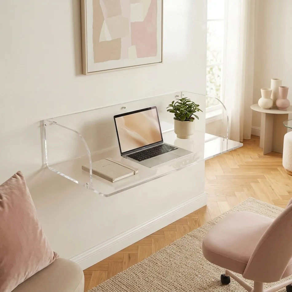 Nástěnný plexisklový stůl Otilia s minimalistickým designem vyrobený v Itálii Viadurini