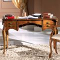 Luxusní dřevěný psací stůl do obývacího pokoje s 5 zásuvkami Made in Italy - Caligola