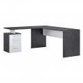 Úhlový kancelářský stůl z melaminového dřeva 2 povrchové úpravy - Analuisa