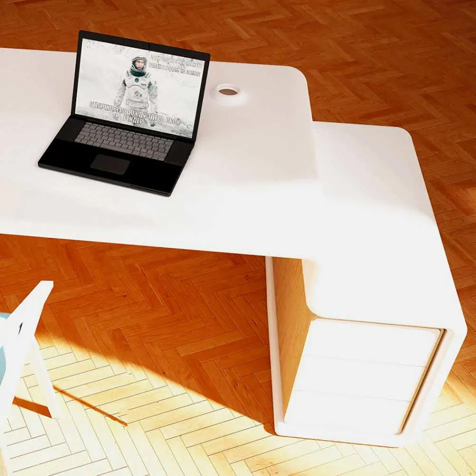 Kancelářský stůl s dřevěnou zásuvkou v Itálii, Terralba Viadurini