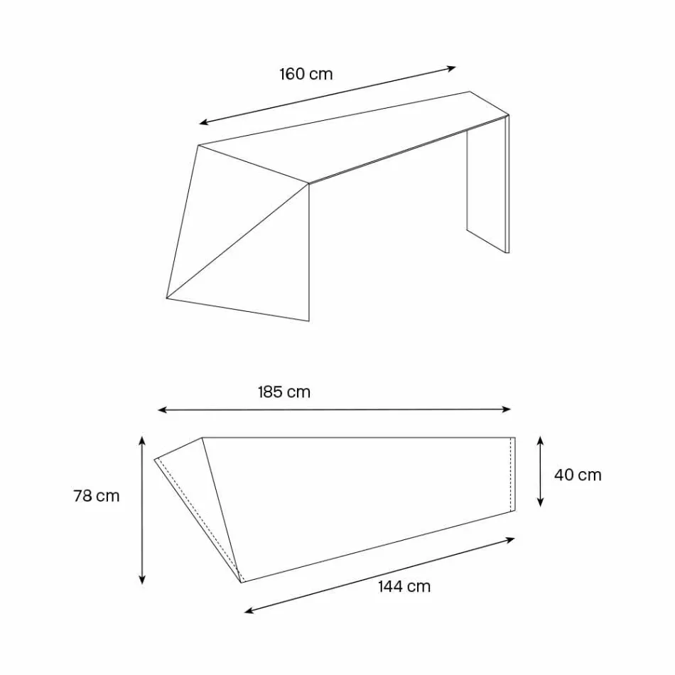 Moderní design Kancelářský stůl Mimořádné sklo Vyrobeno v Itálii - Rosalia Viadurini
