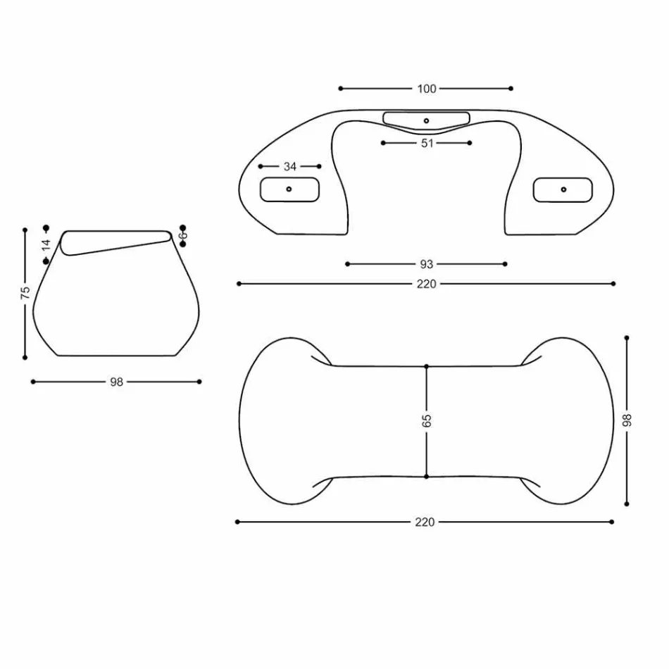 Moderní design kancelářský stůl vyrobený v Itálii, Telese Viadurini