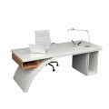 Kancelářský stůl ze dřeva a Solid Surface Bridge, vyrobený v Itálii