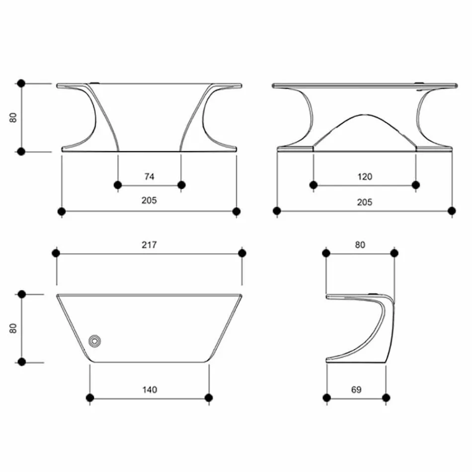 Moderní kancelářský stůl vyrobený v Itálii, Cerami Viadurini