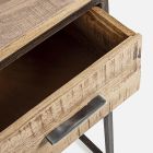 Psací stůl Homemotion z oceli a akátového dřeva se 2 zásuvkami - Benver Viadurini