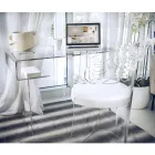 Transparentní psací stůl z plexiskla s policí Made in Italy - Studiorum Viadurini