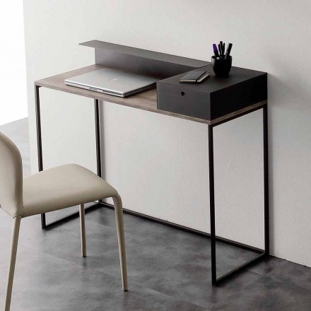 Moderní kovový a melaminový stůl se zásuvkou vyrobenou v Itálii - Iridio Viadurini