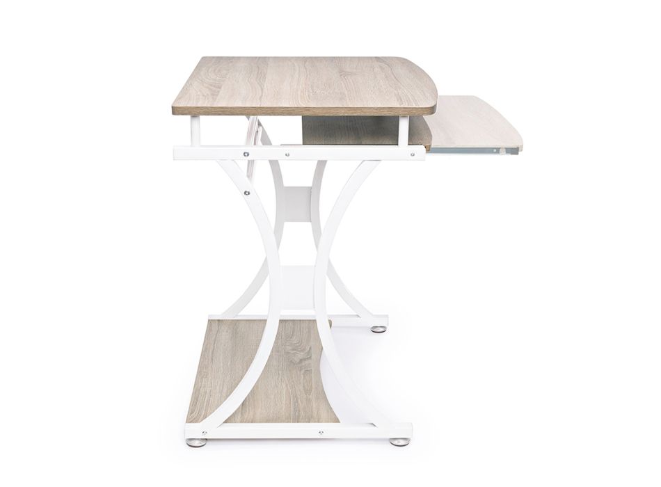 Prostorově úsporný psací stůl z oceli a MDF s vyjímatelnou designovou deskou - Arnica Viadurini