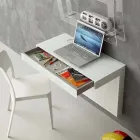 Závěsný stůl z křišťálu s kovovou konstrukcí vyrobený v Itálii - křemík Viadurini