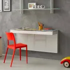 Závěsný stůl z křišťálu s kovovou konstrukcí vyrobený v Itálii - křemík Viadurini