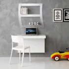 Závěsný stůl z křišťálu s kovovou konstrukcí vyrobený v Itálii - křemík Viadurini