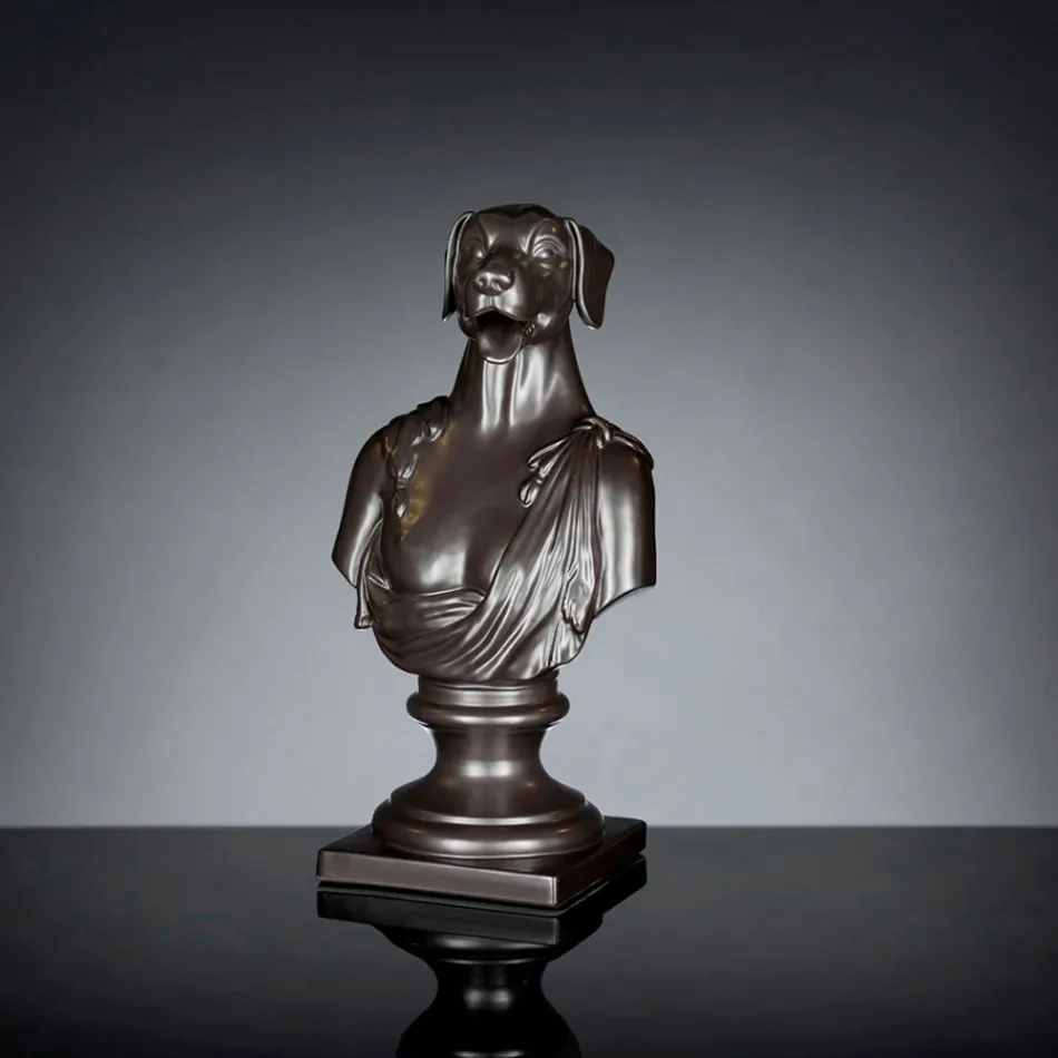 Černá řemeslná keramická socha 100% Made in Italy Fabas 2 Viadurini