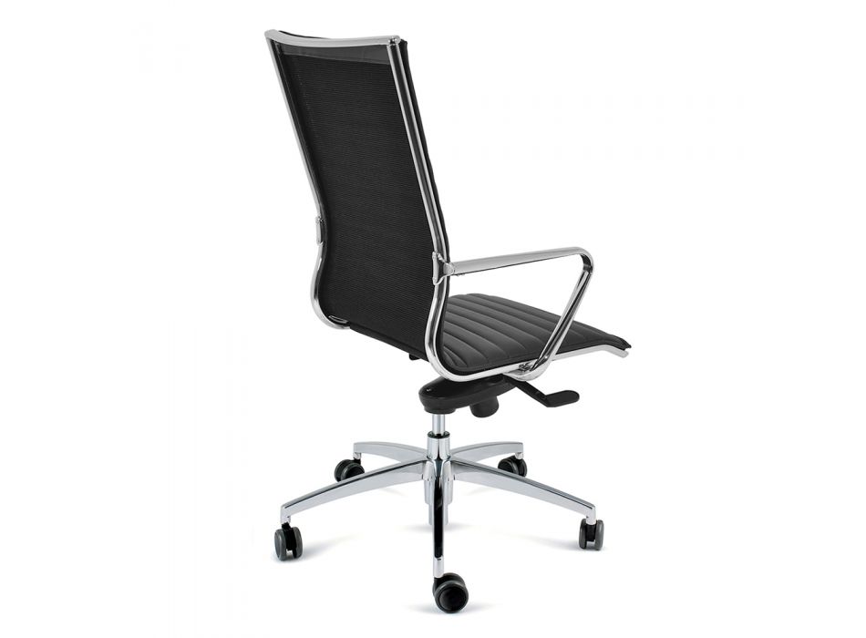 Vysoká kancelářská židle s kolečky a ergonomickým a otočným polštářem - Filanna Viadurini
