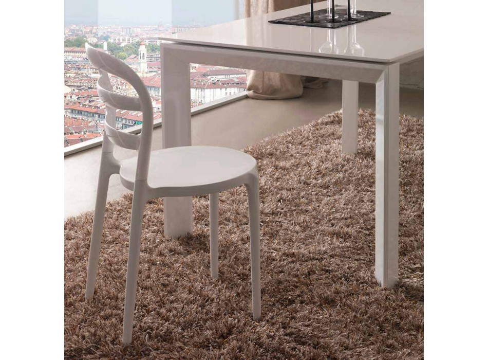 Bílá židle s moderním designem Derulo Viadurini