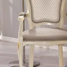 Předseda židle ze dřeva čalouněného látkou Made in Italy - Majesty Viadurini