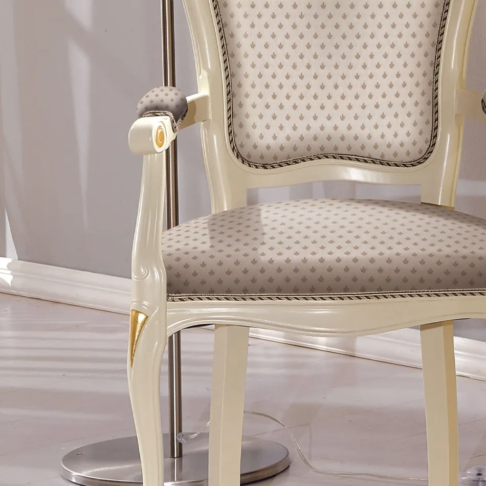 Předseda židle ze dřeva čalouněného látkou Made in Italy - Majesty Viadurini