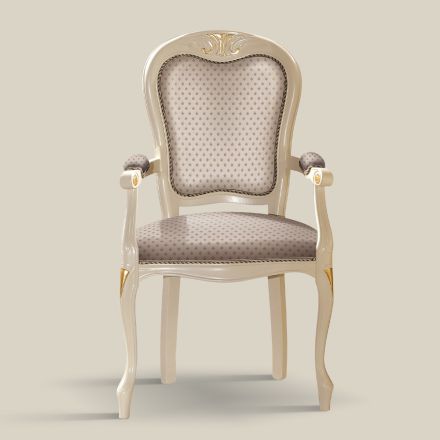 Předseda židle ze dřeva čalouněného látkou Made in Italy - Majesty Viadurini
