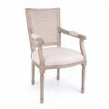 Klasická židle s područkami z jasanového dřeva a látky Homemotion - pusinka