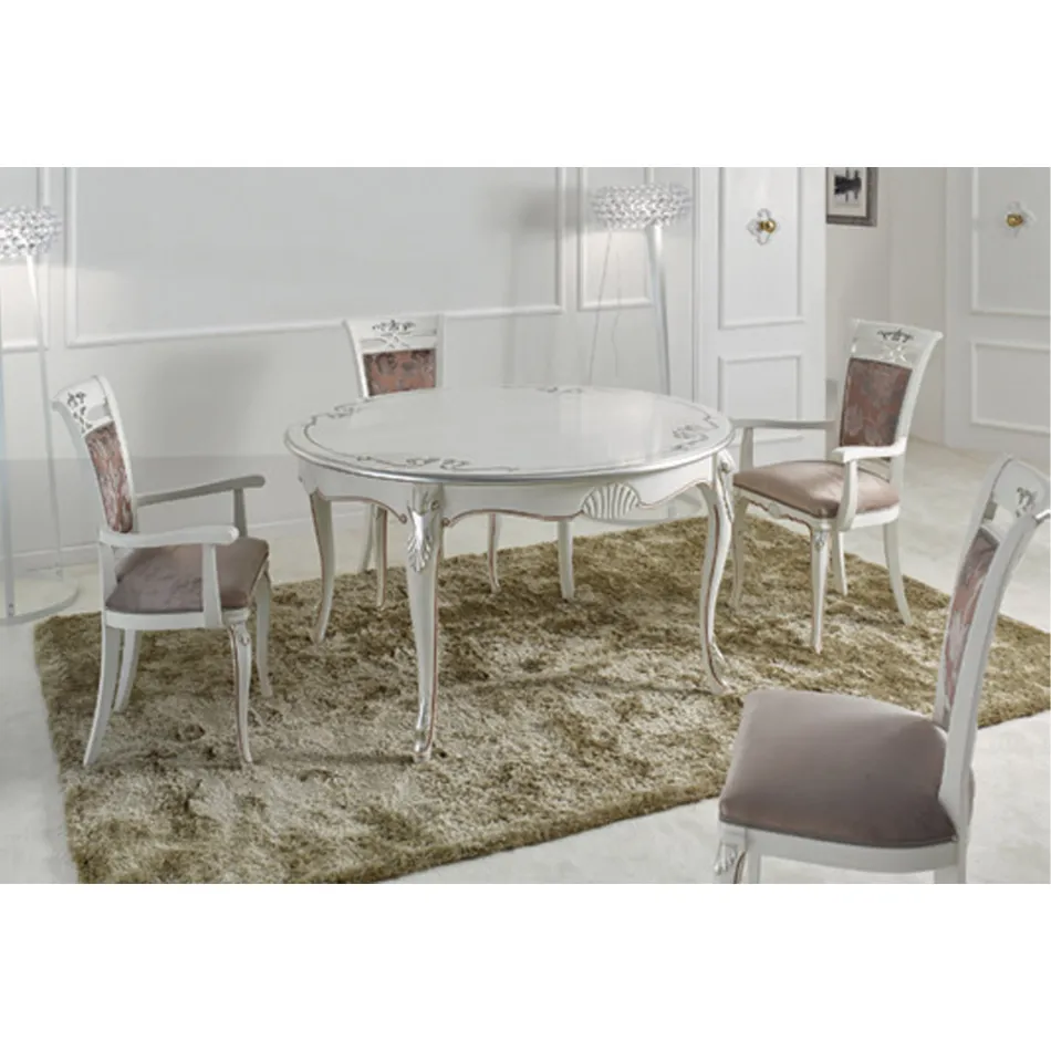 Klasická čalouněná židle z ořechového nebo bílého dřeva Made in Italy - Caligola Viadurini