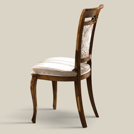 Klasická čalouněná židle z ořechového nebo bílého dřeva Made in Italy - Caligola Viadurini
