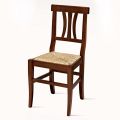 Klasická židle z bukového dřeva a slámy Design Made in Italy - Claudie