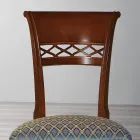 Klasická židle z bukového dřeva se zdobeným opěradlem a látkou - Milissa Viadurini