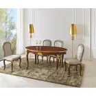 Klasická židle z ořechového dřeva a vycpané látky vyrobené v Itálii - baroko Viadurini