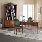 Klasická židle z ořechového nebo zlatého čalouněného dřeva Made in Italy - Imperator Viadurini