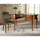 Klasická židle z ořechového nebo zlatého čalouněného dřeva Made in Italy - Imperator Viadurini