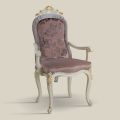 Klasická židle Bílé dřevo a čalouněná látka Made in Italy - Baroko