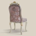 Klasická židle Bílé dřevo a čalouněná látka Made in Italy - Baroko Viadurini