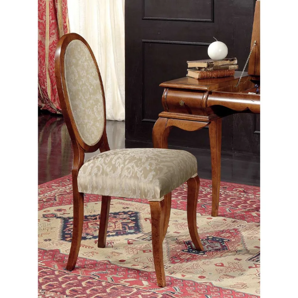 Klasická židle Dřevo a látka s područkami nebo bez nich Made in Italy - Ellie Viadurini