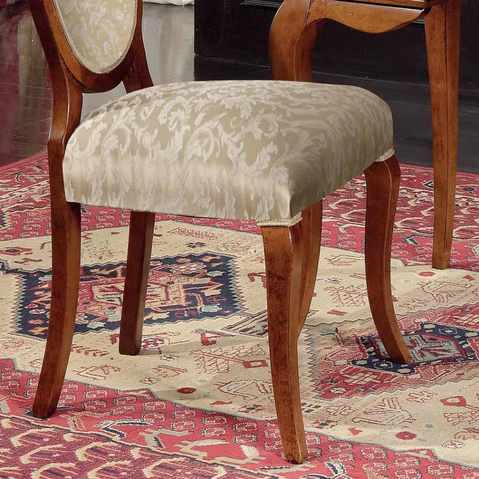 Klasická židle Dřevo a látka s područkami nebo bez nich Made in Italy - Ellie Viadurini