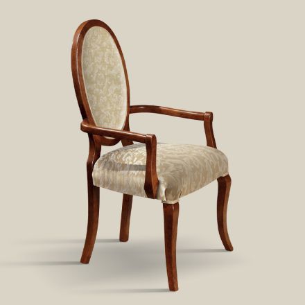 Klasická židle Dřevo a látka s područkami nebo bez nich Made in Italy - Ellie Viadurini