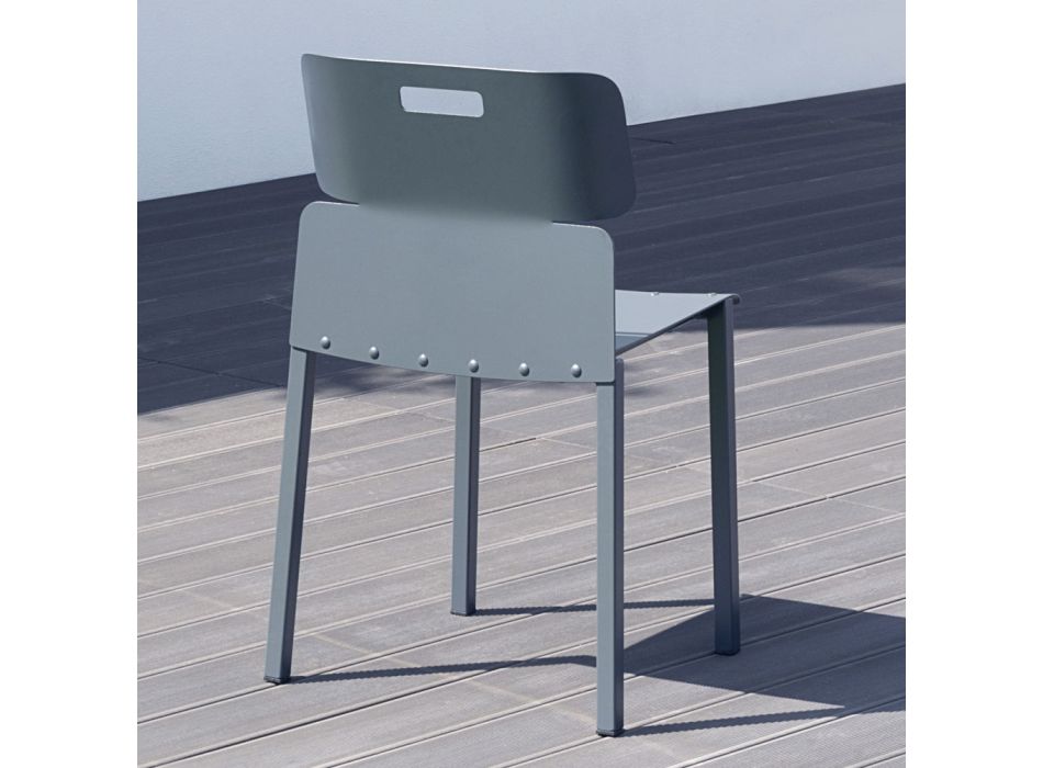 Barevná stohovatelná židle pro venkovní použití z hliníku Vyrobeno v Itálii - Dobla