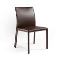 Židle kompletně čalouněná tmavě hnědou kůží Made in Italy - Pupazzo