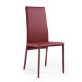 Židle kompletně čalouněná burgundskou kůží Made in Italy - Tazza