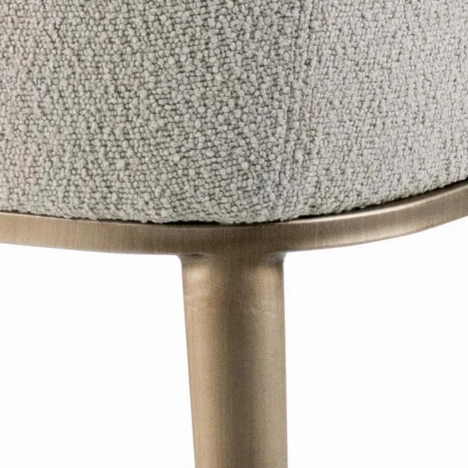 Židle s područkami s čalouněným sedákem a ocelovými nohami Made in Italy - Ascoli Viadurini