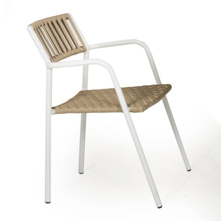 Hliníková venkovní židle s područkami - Eugene Viadurini