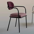 Vintage designová židle s područkami z oceli a barevné látky - Ula Viadurini