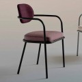 Židle s područkami Vintage design z oceli a barevné látky - Ula