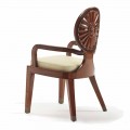 Židle s polstrovanými opěrkami na hladké dřevo Nicole, luxusní designový