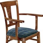 Židle s područkami z buku polstrovaná pěnovou gumou Made in Italy - Eldarite Viadurini