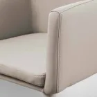 Kovová židle s područkami potažená ekokůží Carlina Viadurini