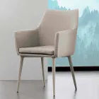 Kovová židle s područkami potažená ekokůží Carlina Viadurini