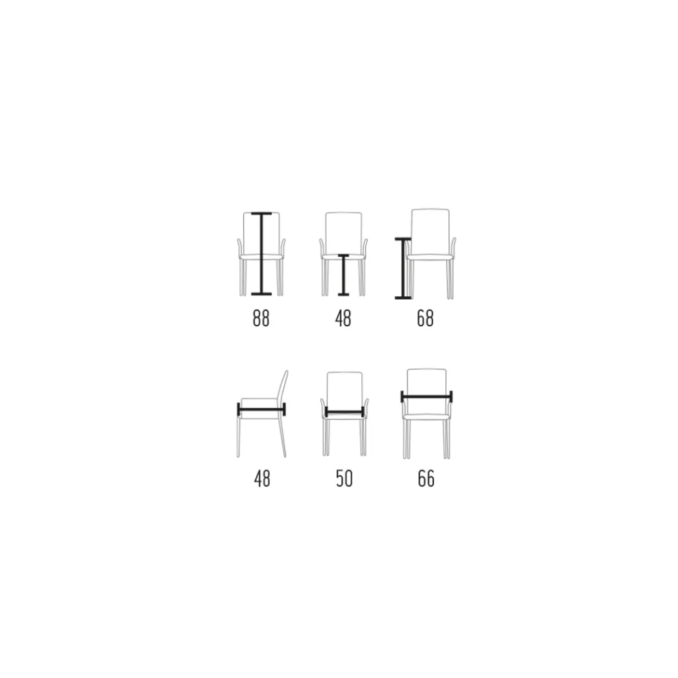 Židle s područkami čalouněná kůží Ivory Made in Italy - Shell Viadurini