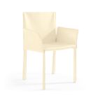 Židle s područkami čalouněná kůží Ivory Made in Italy - Shell Viadurini
